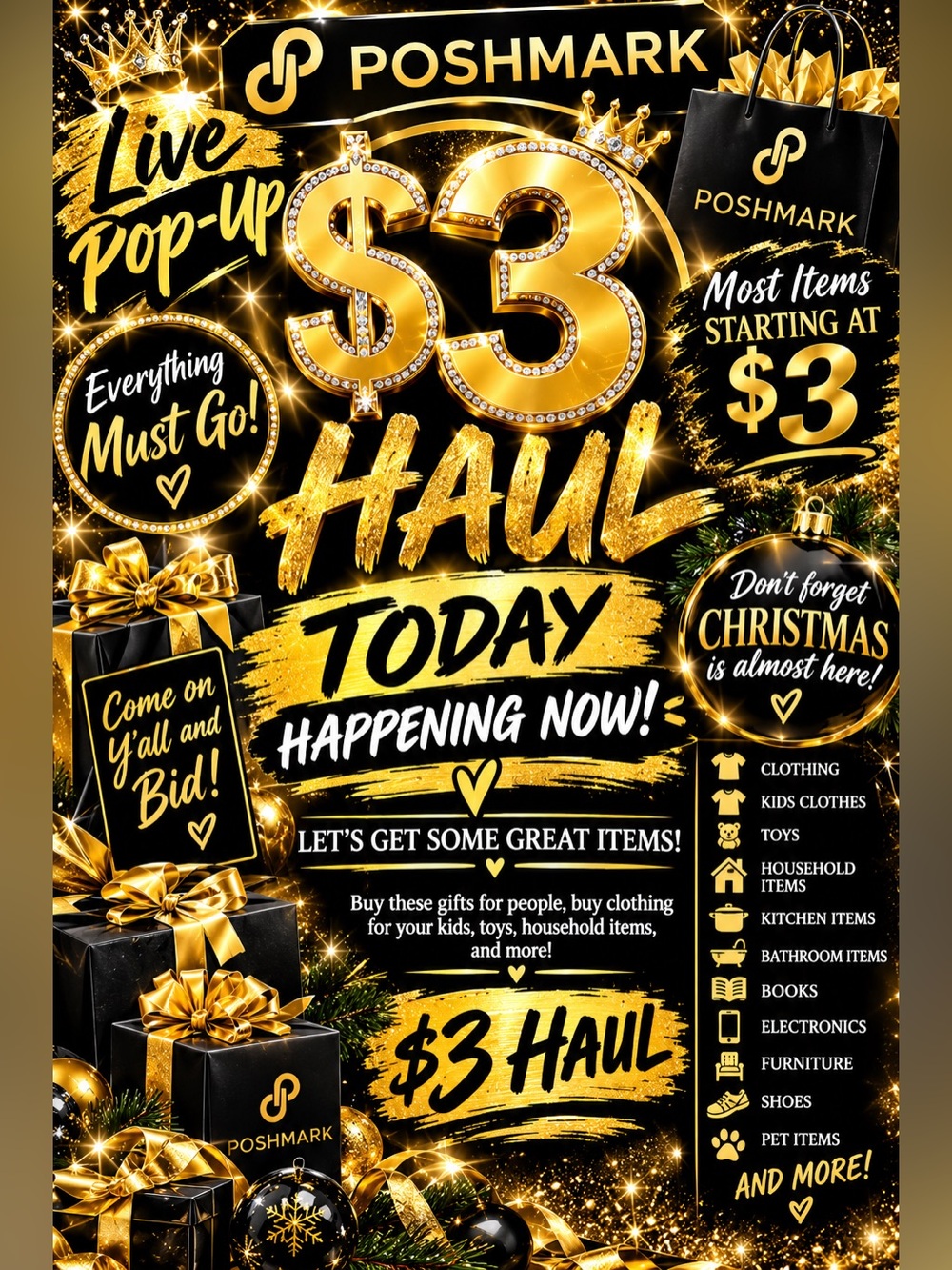 $3 Haul Holiday Deal - Gold & Black